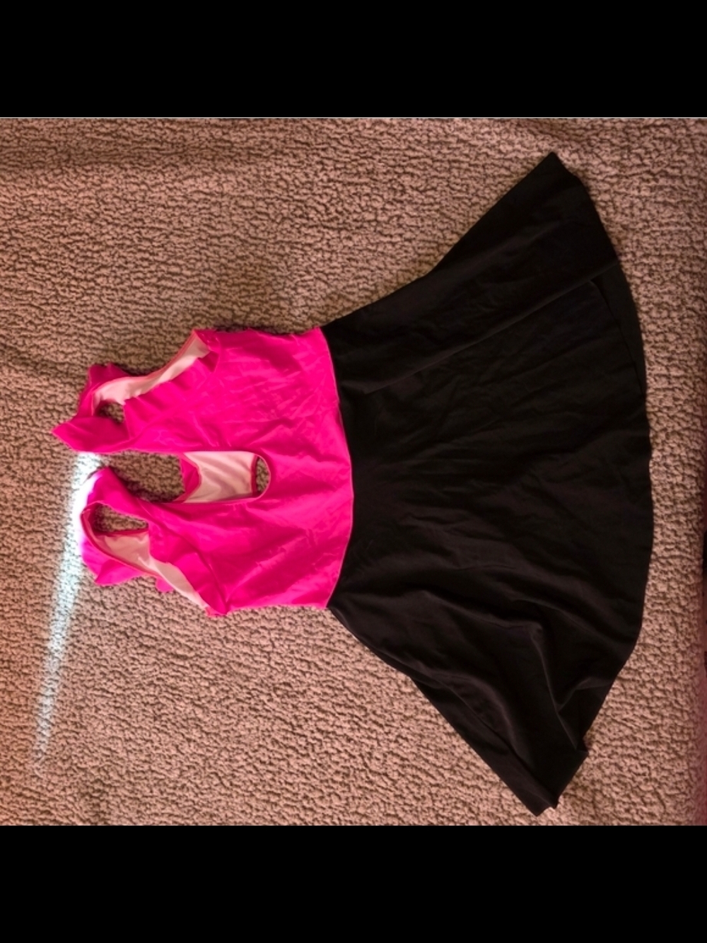 Black with Bright Pink Swim Dress XXL - Picture 3 of 6